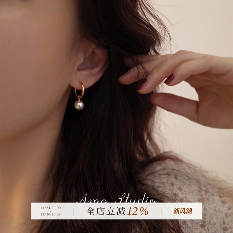 AMO人造珍珠圆圈耳环刘亦菲同款