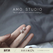 925银针半圆天然珍珠镶钻耳钉耳夹无耳洞女气质2026新款 甜美 韩版