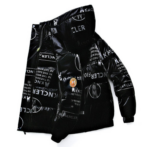 亮皮连帽冬季羽绒棉服