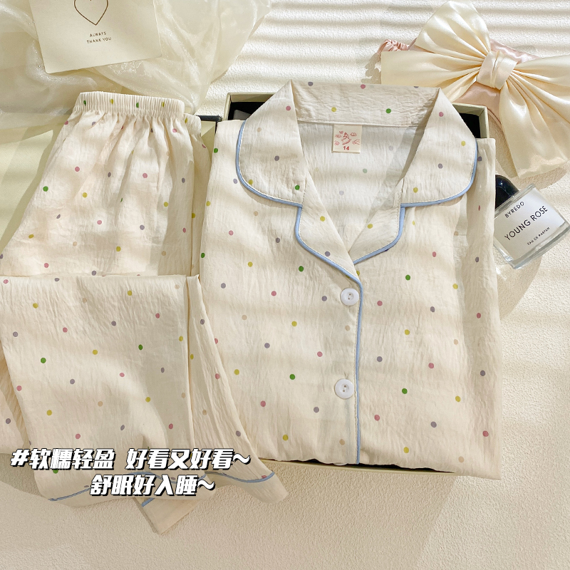 公主儿童睡衣女春秋款长袖初中生女孩2025新款女童夏季甜美家居服