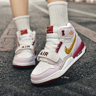 莆田aj312男鞋高帮蛇年限定米粉金情侣鞋aj休闲鞋实战篮球鞋女鞋