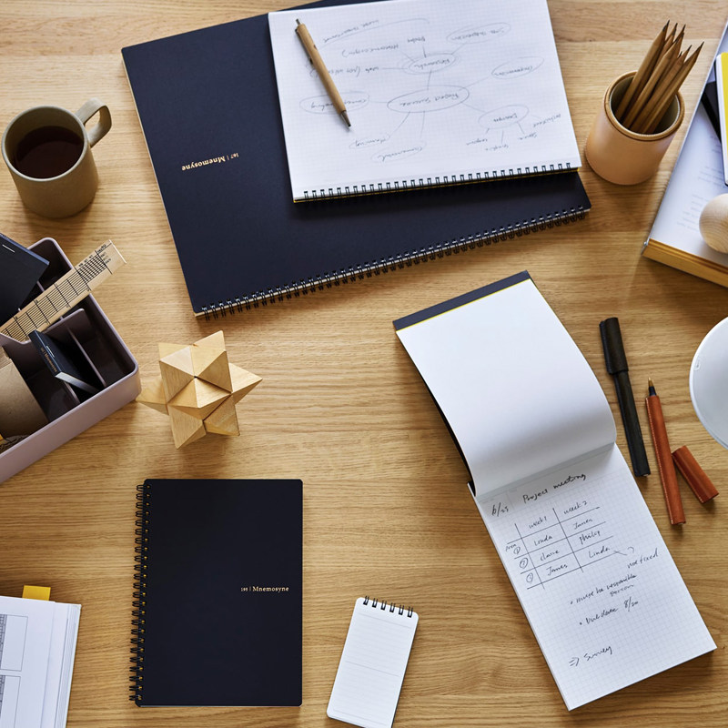 日本进口maruman满乐文记忆女神上翻线圈笔记本简约ins风螺旋本A4方格横线空白易撕记事本学生高颜值手账本