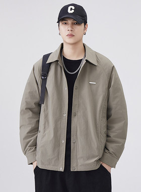 BRUSHKA白鸭绒羽绒服男冬季教练夹克美式复古潮牌休闲翻领外套