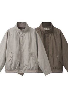 YANSANXIA复古立领夹克外套男女秋季新款宽松休闲百搭情侣上衣