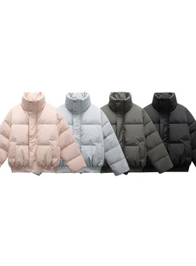 STUDIO ONE新款立领短款羽绒服男女宽松休闲纯色简约情侣款上衣