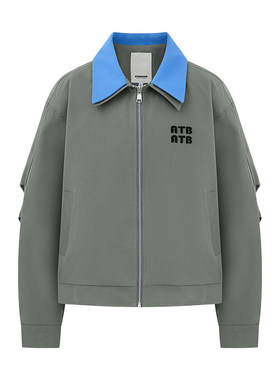 FORN3新款2025秋季短款日系假两件撞色西装领夹克潮流刺绣休闲外