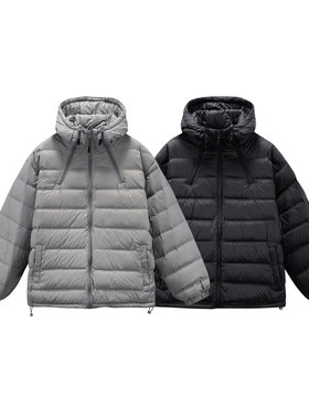 STUDIO ONE连帽排骨羽绒服休闲百搭男女2025冬季新款90白鸭绒外套