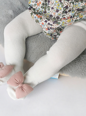 婴儿过膝长筒袜春秋纯棉3个月宝宝可爱不勒大腿松口无骨高筒袜子