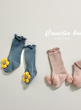 新生婴儿中筒袜春秋纯棉韩版0-3个月女宝宝超萌可爱无骨袜子不掉