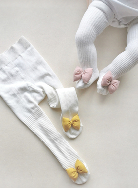 春秋薄款婴儿连裤袜0-6个月女宝宝大PP打底裤外穿超萌可爱造型袜