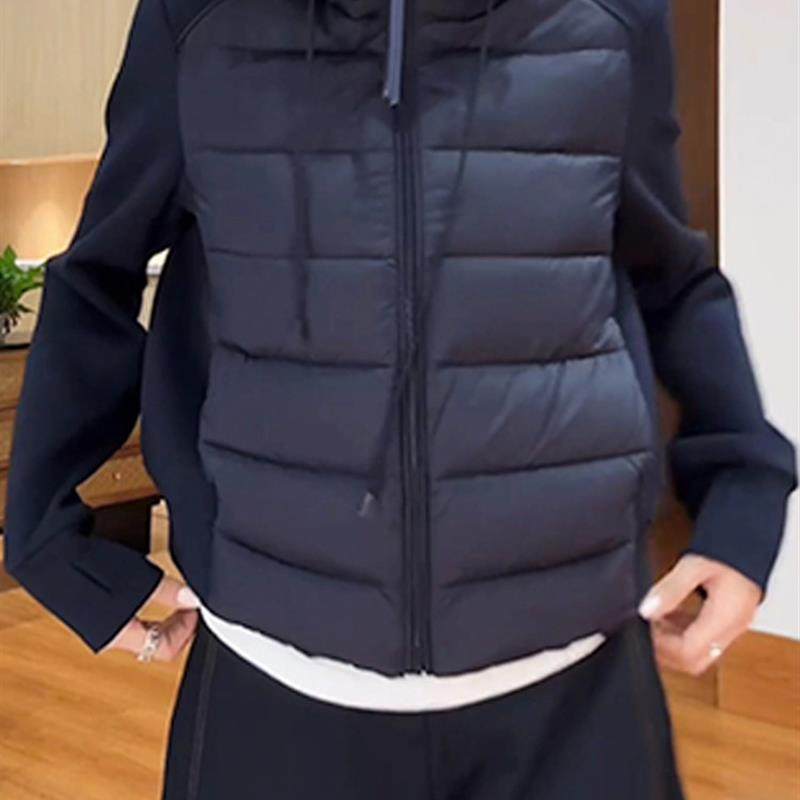 2025秋冬新款撞色保暖棉服女今年流行连帽时尚拼接百搭棉衣外套潮,女装/女士精品,大码棉服,淘宝优惠券,粉丝福利购,淘宝优惠卷