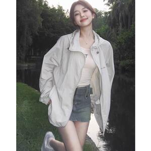 宽松百搭防晒衣女款夏季2026新款超好看薄款户外连帽防晒服外套