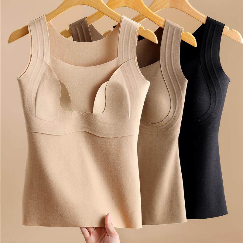 秋冬季无痕带胸垫保暖背心女款兔耳杯显小内衣吊带发热磨毛上衣,女士内衣/男士内衣/家居服,保暖上装,淘宝优惠券,粉丝福利购,淘宝优惠卷