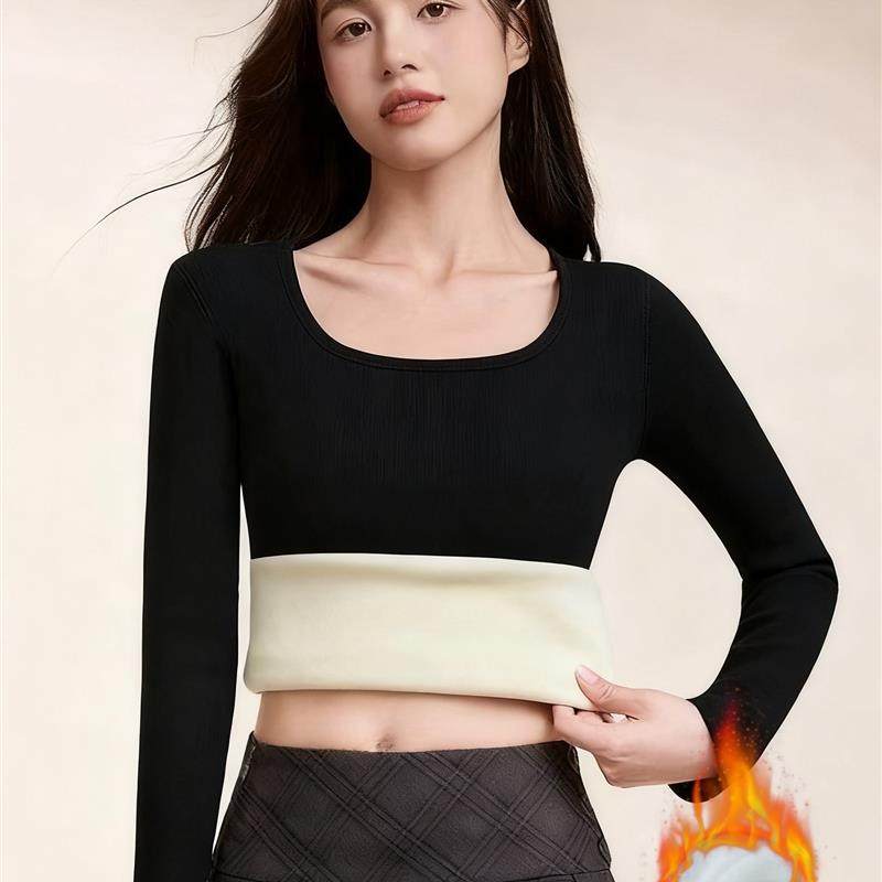 秋冬2025新款加绒加厚长袖打底衫女修身大码胖mm保暖内衣T恤上衣,女士内衣/男士内衣/家居服,保暖上装,淘宝优惠券,粉丝福利购,淘宝优惠卷