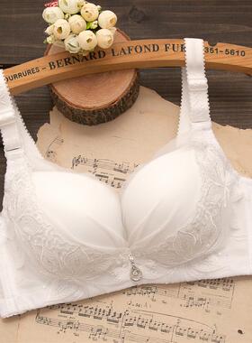 白色内衣女小胸罩聚拢无钢圈文胸收副乳薄款夏季调整型厚奶罩上托