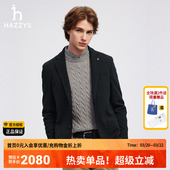 休闲纯色长袖 哈吉斯hazzys官方正品 男士 秋冬新款 单西外套男潮 男装