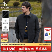 Hazzys哈吉斯秋冬男士 绗缝保暖棉服简约休闲翻领外套夹克通勤上衣