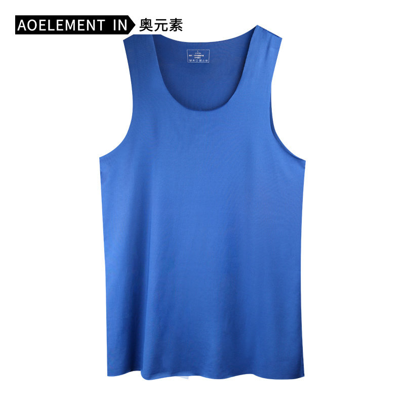 冰丝无痕背心男士夏季紧身弹力运动薄款速干无袖宽肩男生打底汗衫