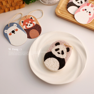 卡通木桨洗碗棉海绵百洁布厨房专用加厚木浆海绵洗碗神器木浆棉