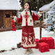 女童冬季 洋气国风新年汉服裙小女孩加厚拜年服 马面裙套装 2025新款