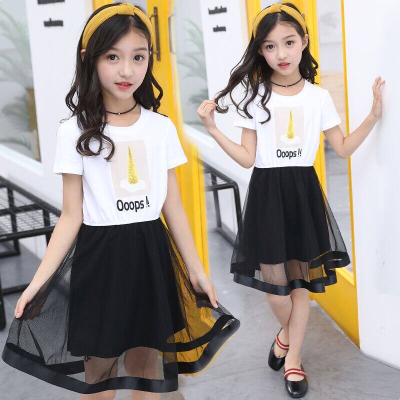 girl Short sleeved dress 2020 Summer wear new pattern CUHK Mosaic princess Yarn skirt girl Western style Sweet skirtin the Women's clothing/Boutique , Dress  category - from Buy2taobao.com to provide professional Taobao agent buy service