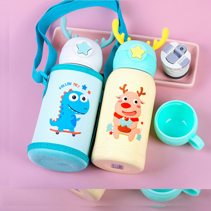 儿童保温杯女士高颜值带吸管男生316不锈钢食品级学生可爱304杯子