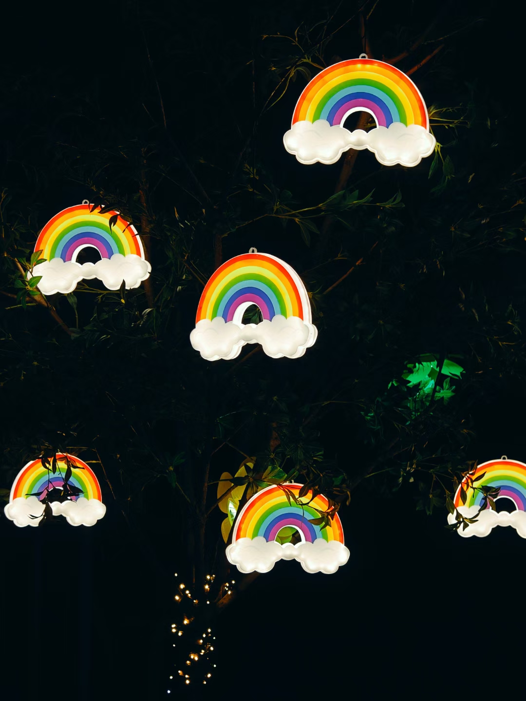 发光彩虹灯游乐园公园户外景区公园商场美陈街道亮化工程装饰防雨