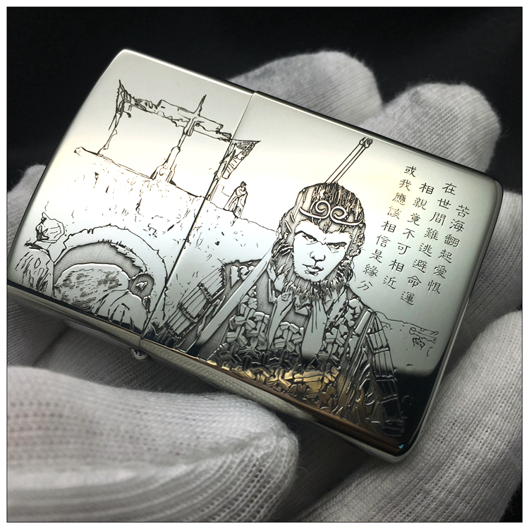 白铜打火机定制图案雕刻