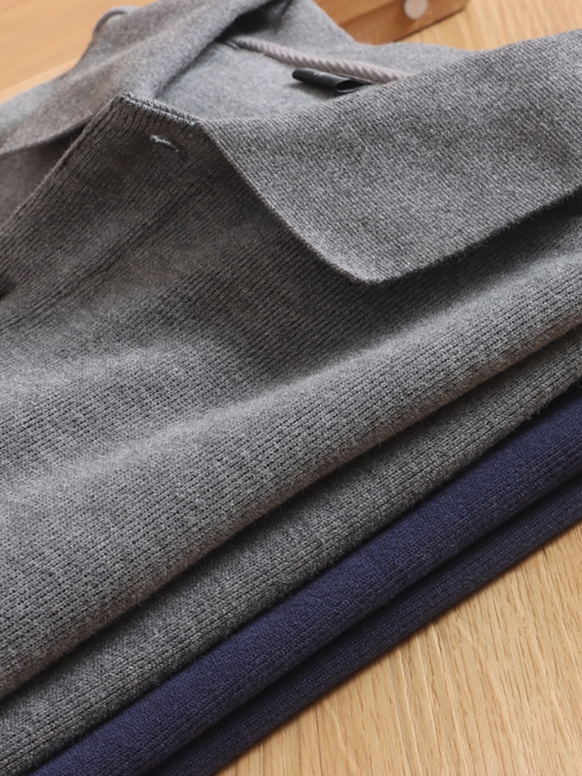 DAILY HEAVY 380G COTTON FOREIGN TRADE MENS CLOTHING TAIL CARGO SIMPLE AUTUMN AND WINTER THICKENED LONG-SLEEVED POLO SHIRT T-SHIRT BOTTOMING SHIRT