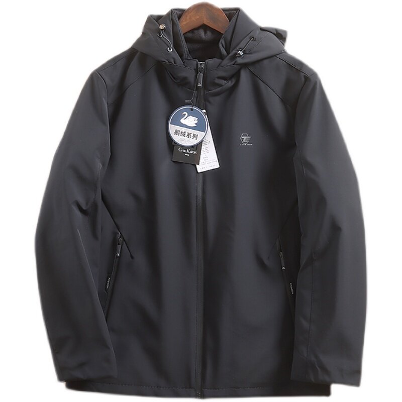 GOOSE DOWN  SUPER COST-EFFECTIVE  ODM COMPANY GOODS MENS WINTER HOODED THREE-IN-ONE WHITE GOOSE DOWN JACKET TIDE