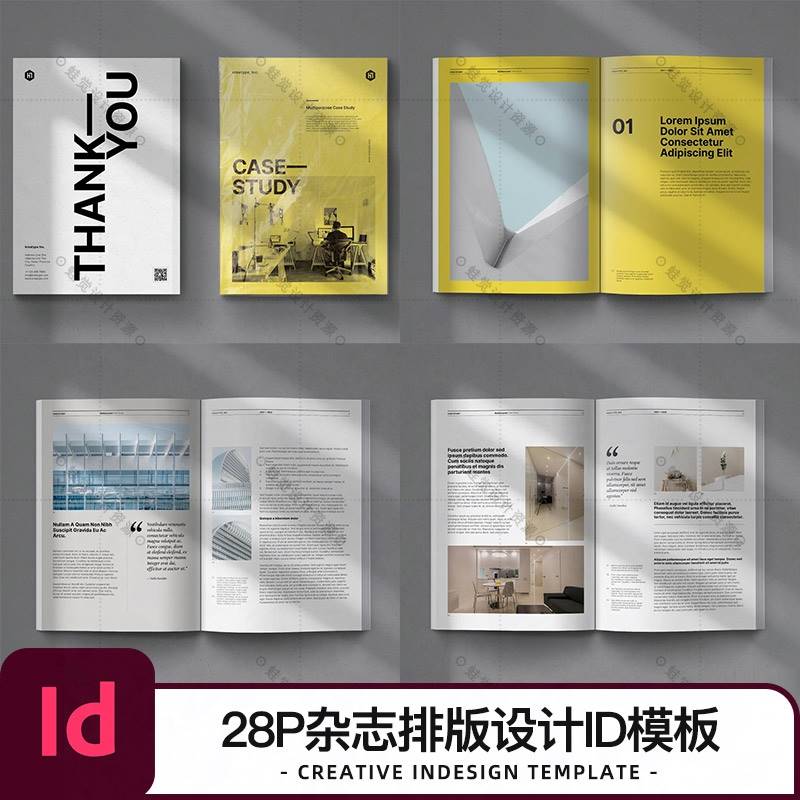 创意杂志排版id模板书籍目录封面内页文字版式设计indesign源文件