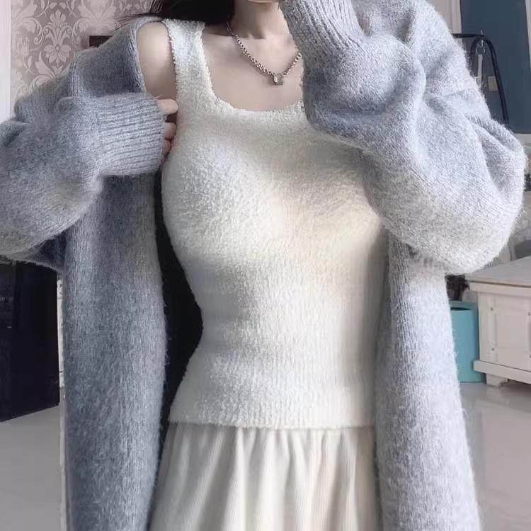 羊绒带胸垫保暖内衣女背心免穿文胸一体式加绒加厚冬季内搭打底衫