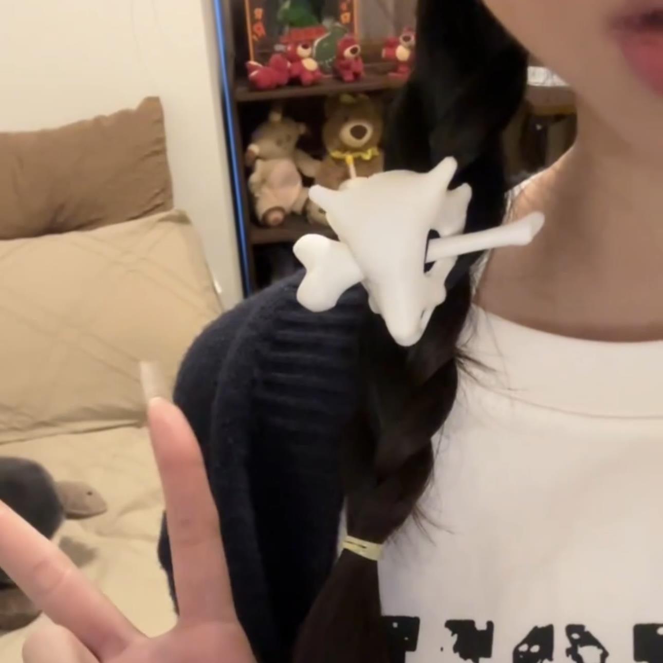 3d打印卡拉卡拉发卡骨头小火龙发饰发簪发夹夜光喷火龙夜光龙头饰
