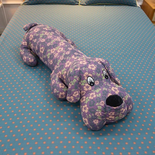 大狼狗-a类母婴级全棉三层纱玩偶纯棉色织提花抱枕可爱狗狗双层纱