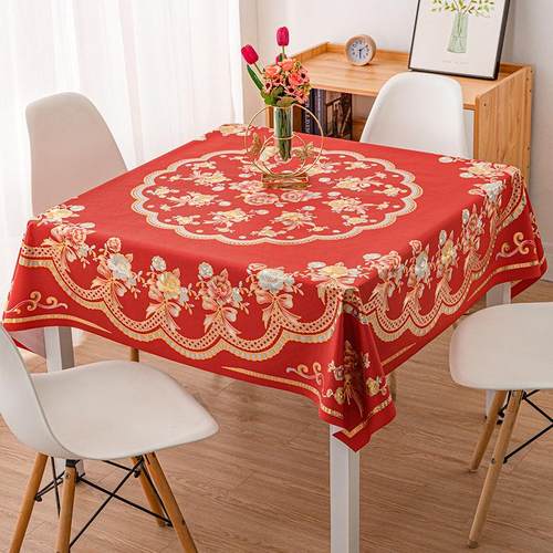 防油PVC欧式防水免洗正方形桌布