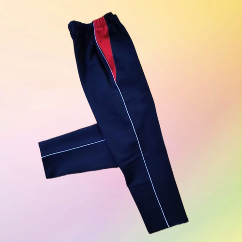 藏蓝色一条杠直筒校服裤子