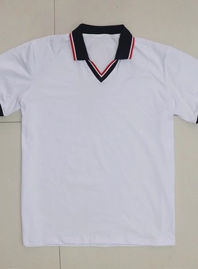 中小学生纯棉儿童夏季校服短袖T恤白色半袖中学幼儿园V领上衣大码