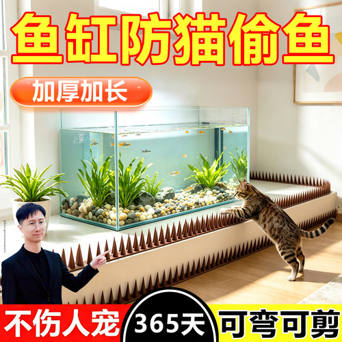 鱼缸防猫神器防野猫刺钉别墅围墙护栏围墙护栏防猫攀墙头盗刺尖刺