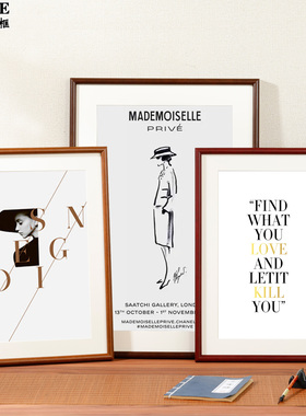 实木画框装裱相框空框定制a4A3外框4k8开边框架拼图框高级感挂墙