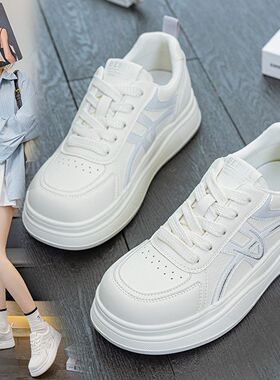 法国【bily】大码女鞋41-43厚底小白鞋新款轻便学生运动休闲板鞋