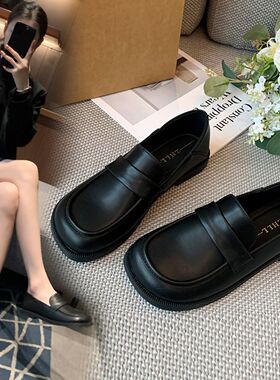 法国【BILY】厚底乐福鞋2026新款复古百搭英伦风宽脚胖脚大码女鞋