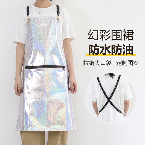 欧美风PU强防水防油免洗围裙定制