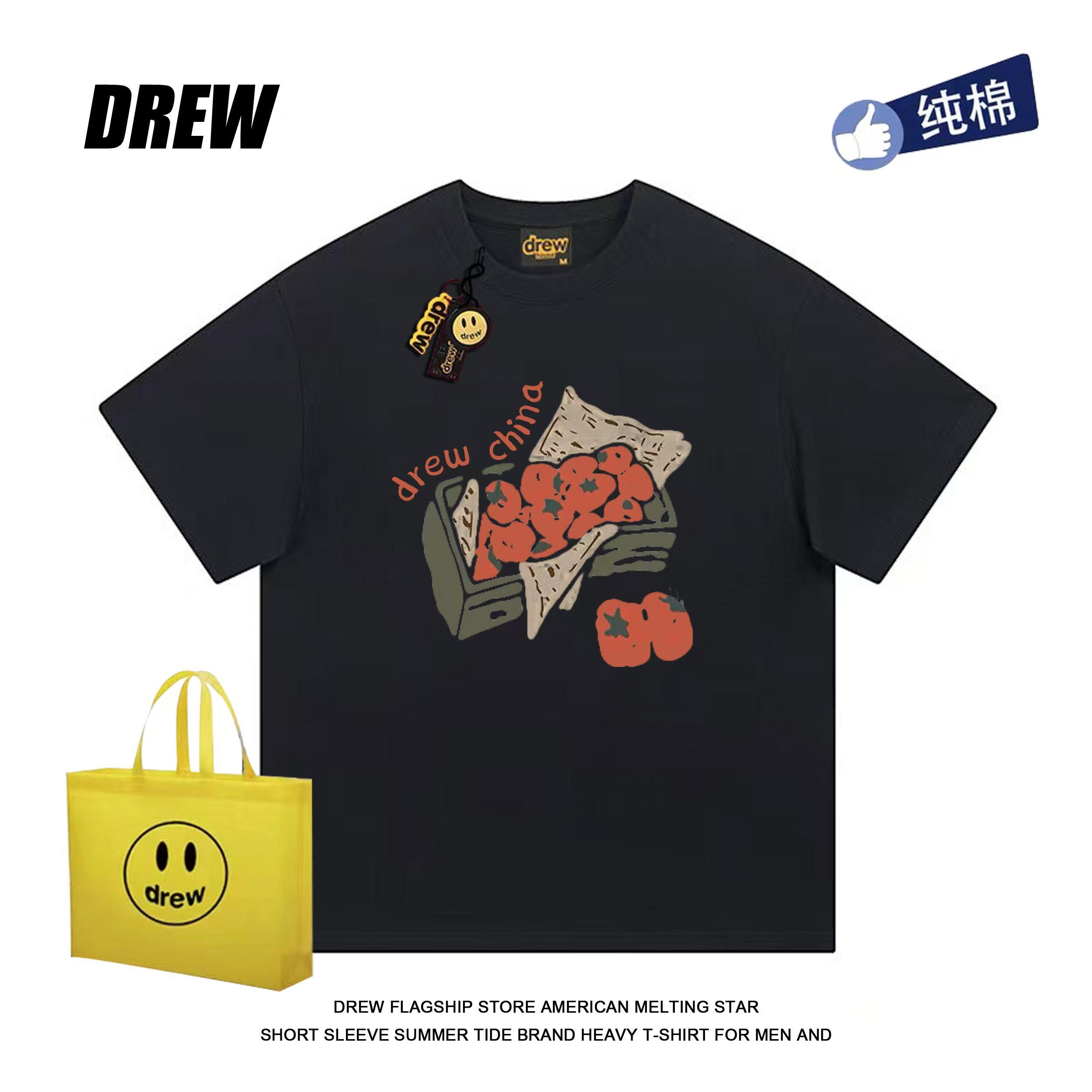 美式短袖复古drew新款纯棉男女