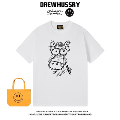 drew卡通抽象潦草小马短袖男女