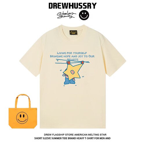 drew卡通趣味星星印花男女短袖