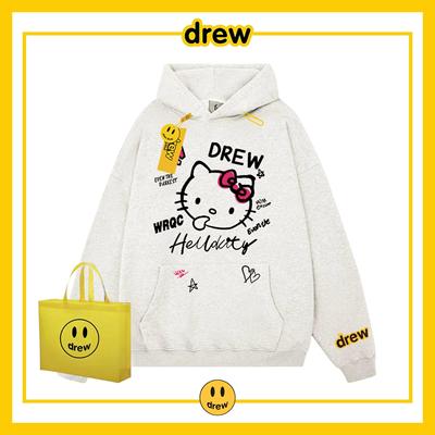 小众drew宽松纯棉卫衣连帽男女