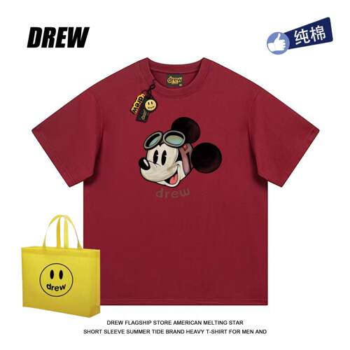drew短袖美式复古男女街头重磅