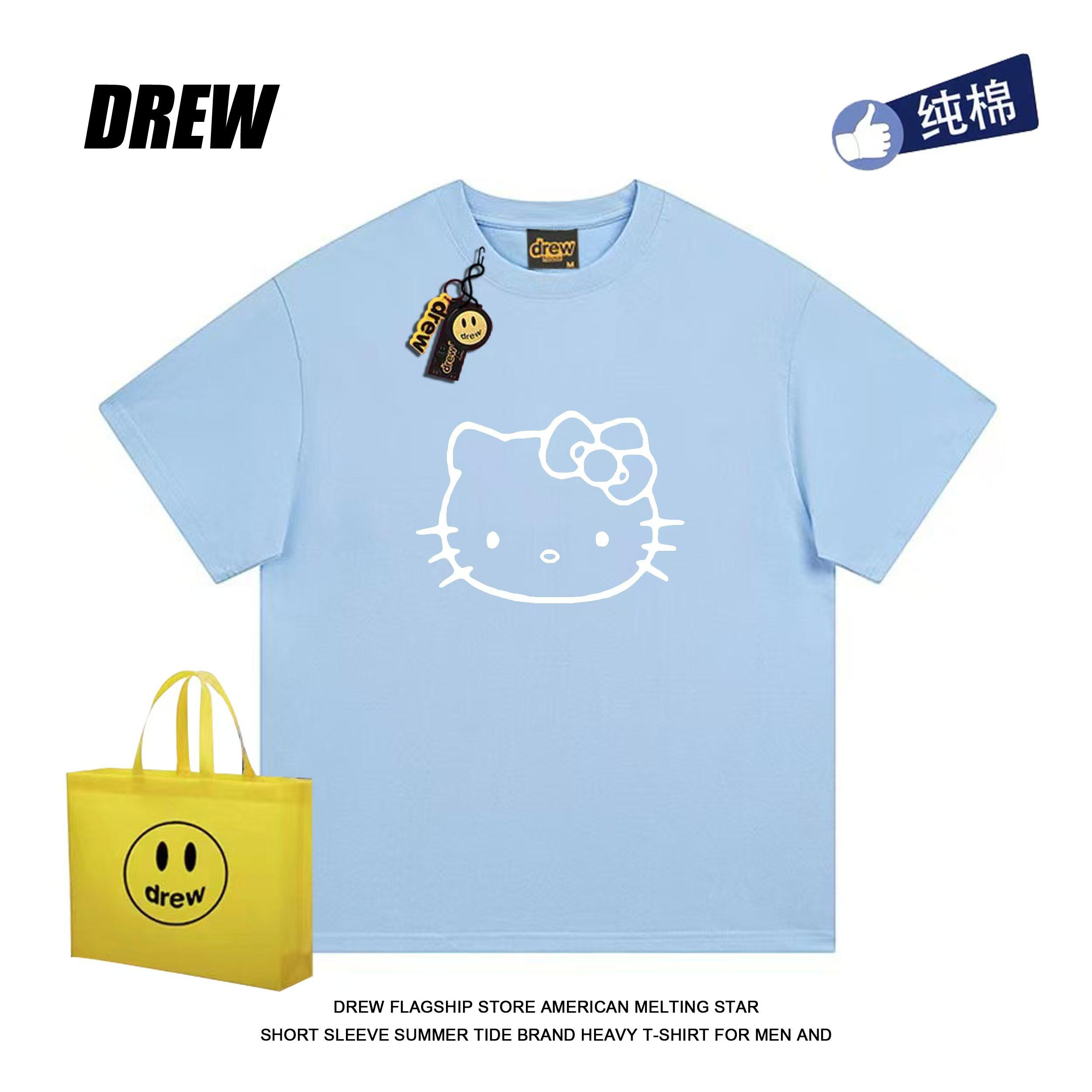 百搭短袖纯棉drew重磅潮流男女