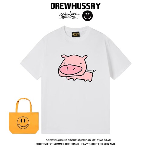 drew休闲印花宽松百搭重磅短袖