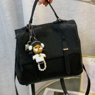 2026新款大容量牛皮气质学院风背包双肩单肩女包质感方形百搭潮流